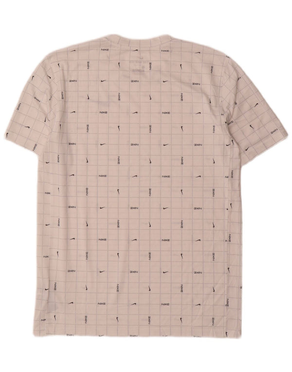 Camiseta Nike Dri Fit Graphic para hombre Top medio blanco a cuadros Poliéster
