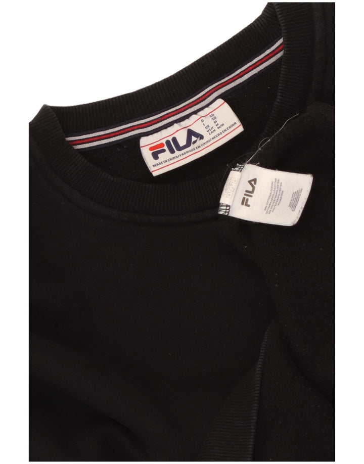 FILA Hombre Sudadera Gráfica Jersey Mediano Algodón Negro