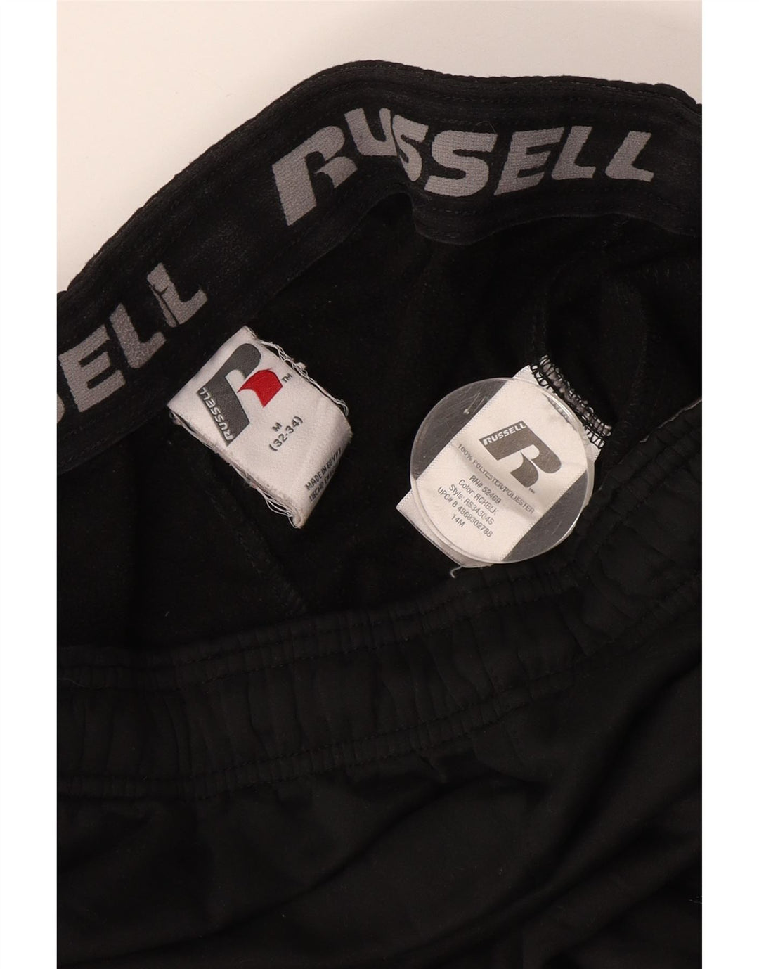 Russell Athletic - Pantalón de chándal para hombre, poliéster, color negro