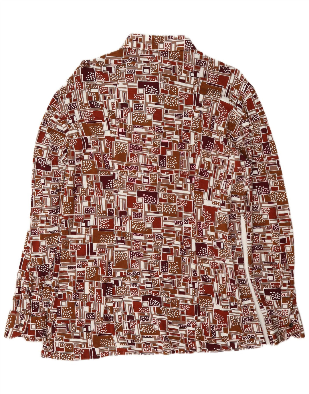Camisa vintage para hombre grande multicolor geométrica