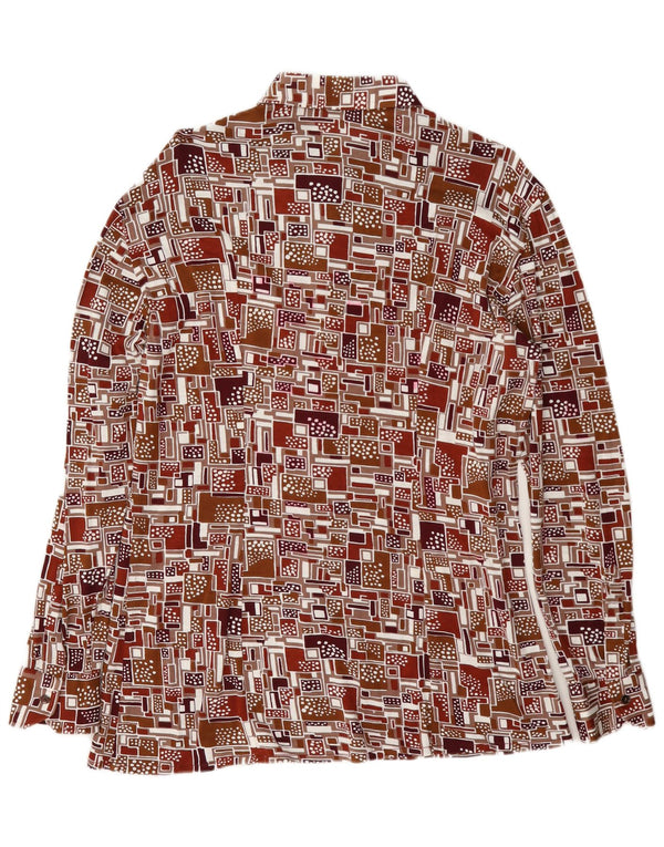 Camisa vintage para hombre grande multicolor geométrica