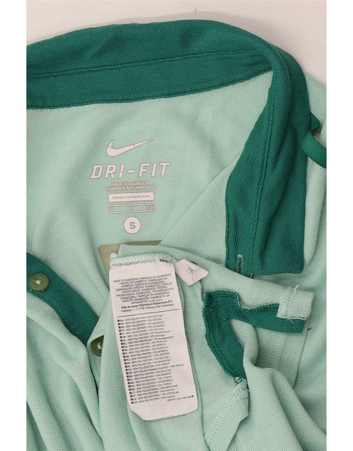 Polo Nike Dri Fit Para Hombre Poliéster Color Block Verde Pequeño