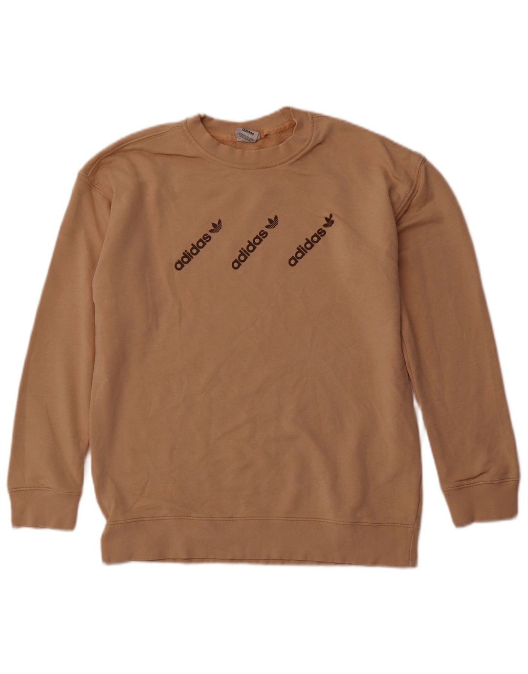 ADIDAS Hombre Sudadera Gráfica Jumper Algodón Marrón Medio Deportes