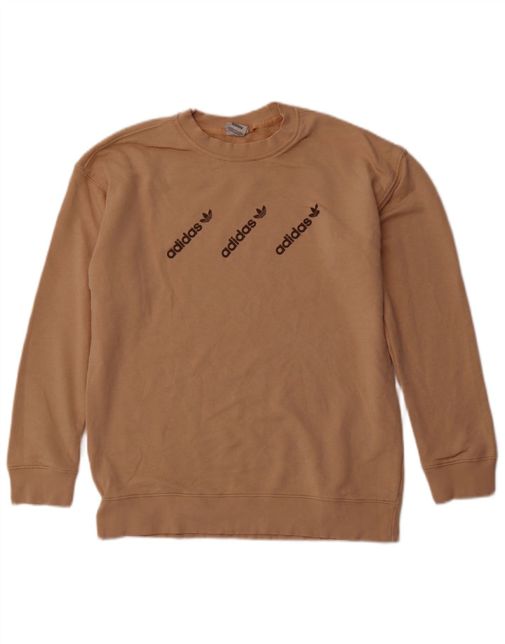 ADIDAS Hombre Sudadera Gráfica Jumper Algodón Marrón Medio Deportes