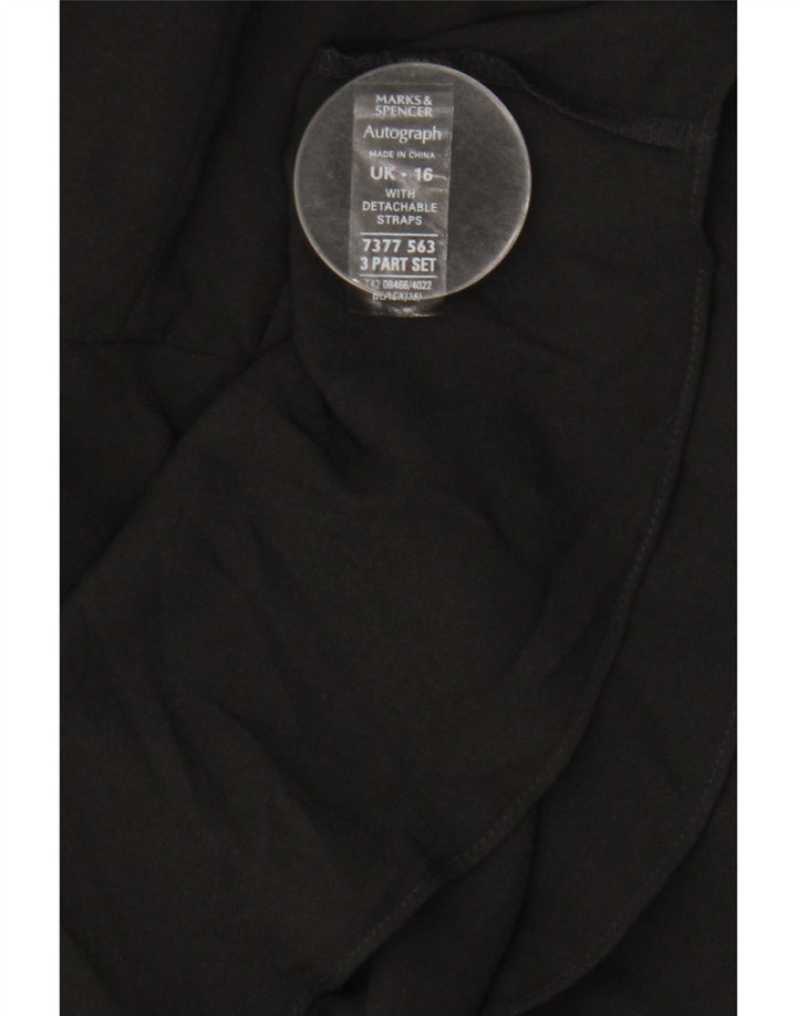 Marks & Spencer Vestido sin Tirantes para Mujer UK 46 Grande Poliamida Negra