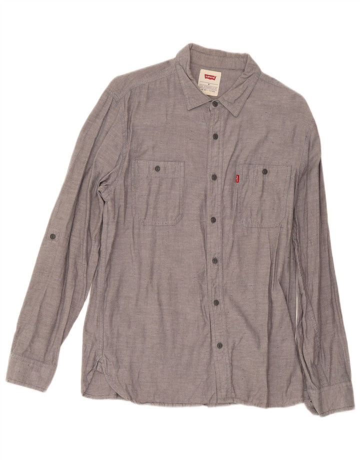 Camisa Levi's Hombre De Algodón Moteado Gris Medio