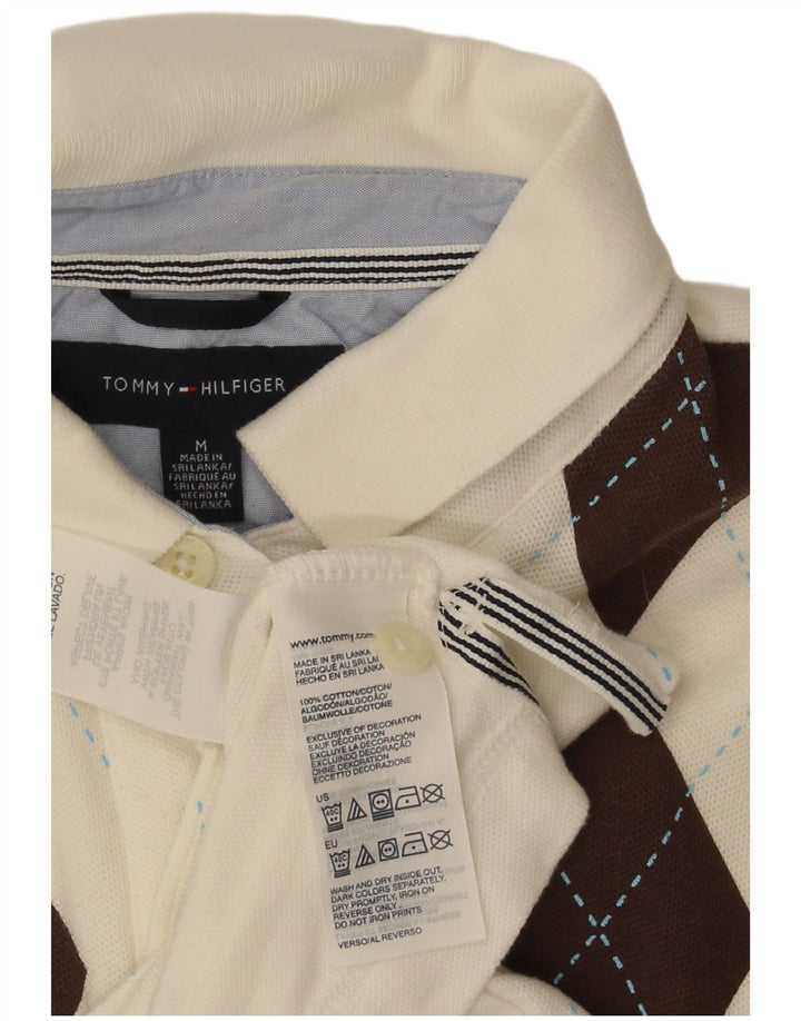 Tommy Hilfiger Polo para hombre de algodón mediano blanco Argyle/Diamond