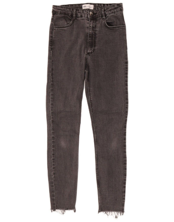 Zara Jeans ajustados de cintura alta para mujer EU 38 Small W28 L25 Algodón negro