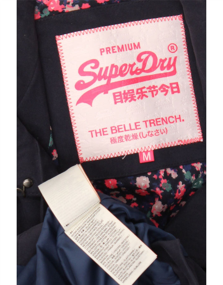 Gabardina Superdry para mujer Reino Unido 44 Algodón azul marino mediano