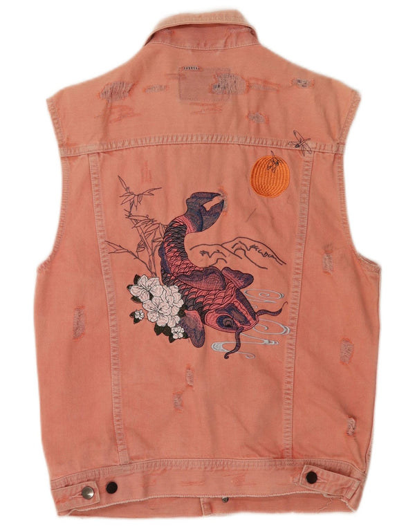 Guess Chaleco vaquero gráfico para mujer Reino Unido 14 Algodón rosa medio