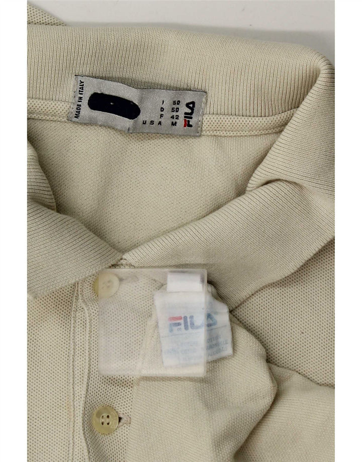 Fila Polo De Manga Larga Para Hombre IT 50 Medium Off White Algodón