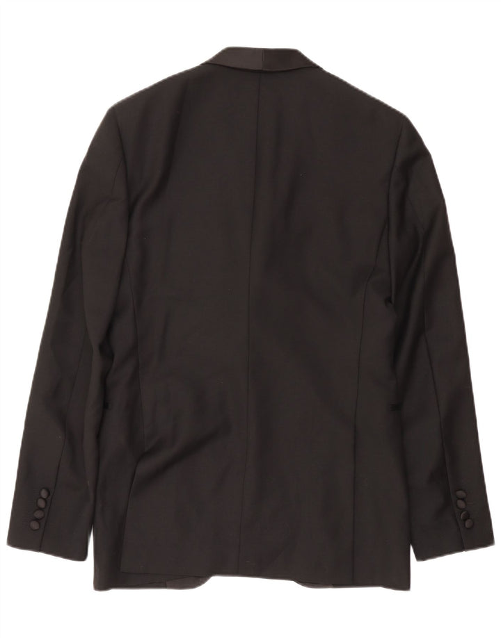 Vintage hombres 1 botón Blazer chaqueta Reino Unido 38 medio negro