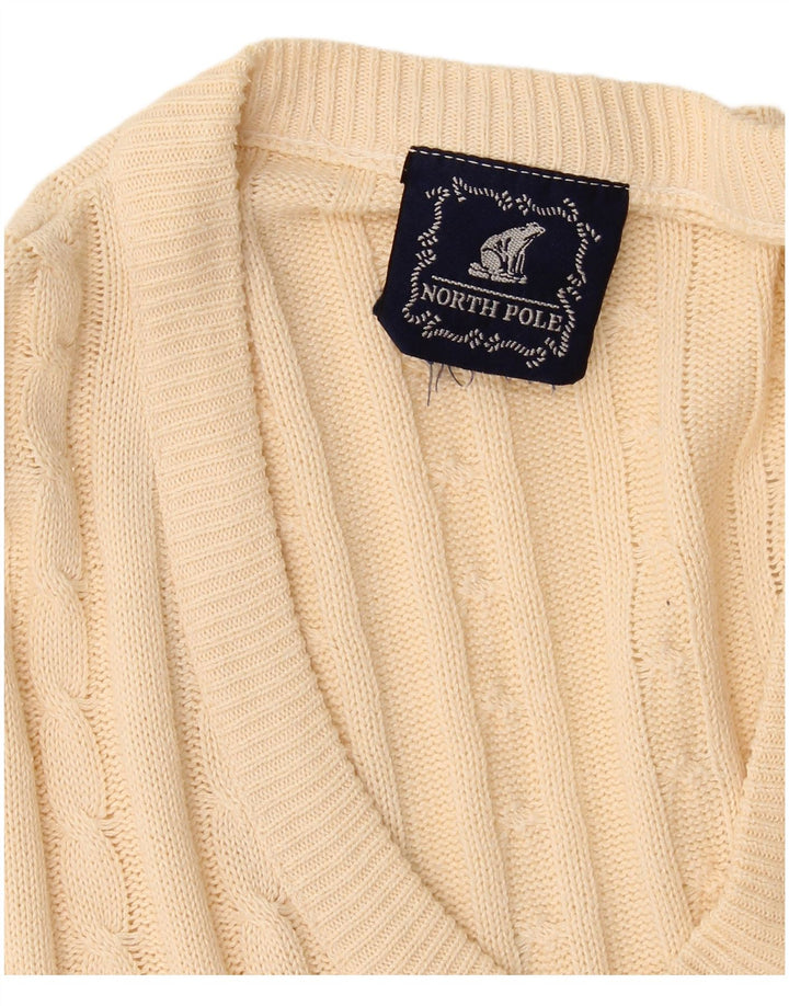 North Pole Jersey con cuello en V para hombre, color beige medio
