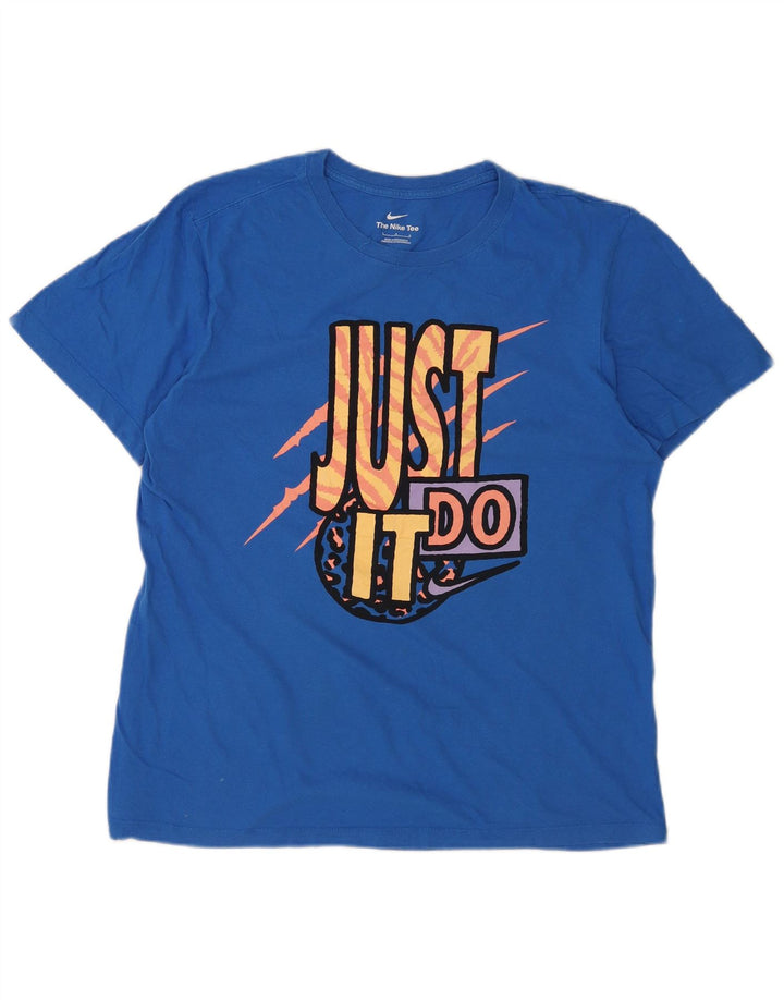 Nike - Camiseta gráfica para hombre, talla grande, algodón azul