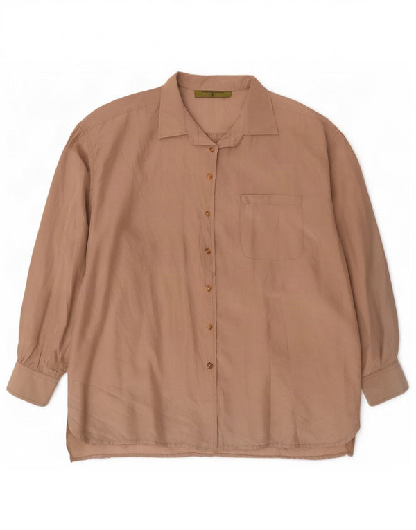 Camisa vintage de gran tamaño para mujer IT 44 Beige medio