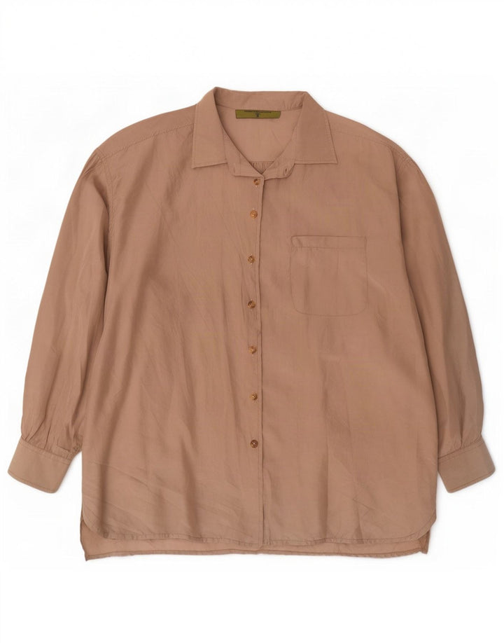 Camisa vintage de gran tamaño para mujer IT 44 Beige medio