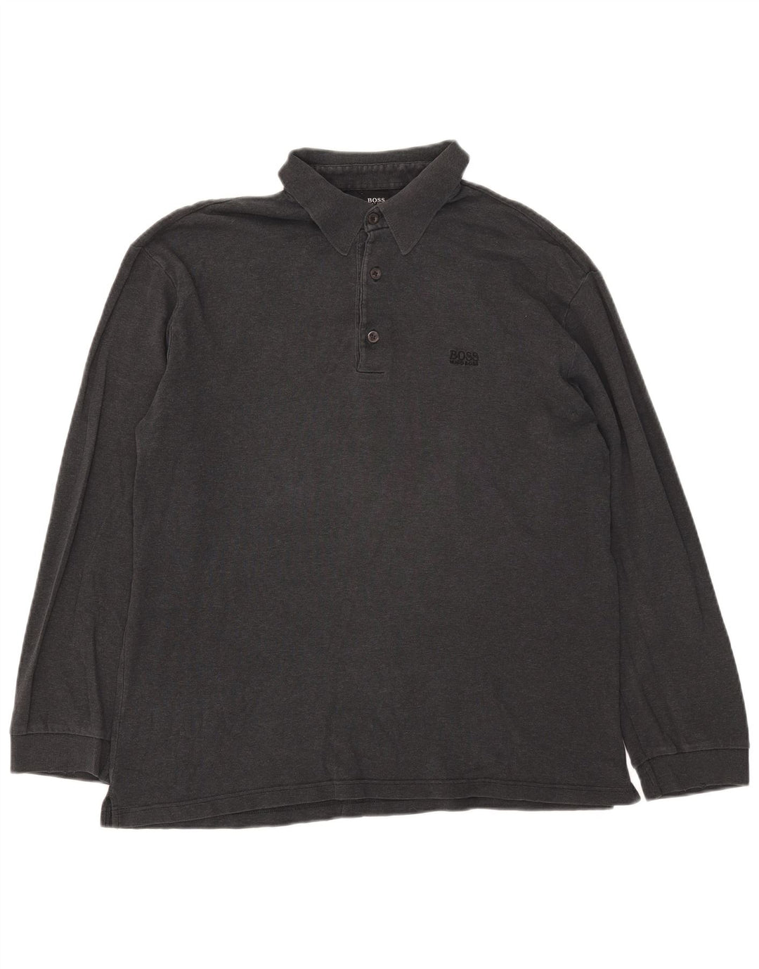 Hugo Boss Polo de manga larga para hombre 2XL Gris