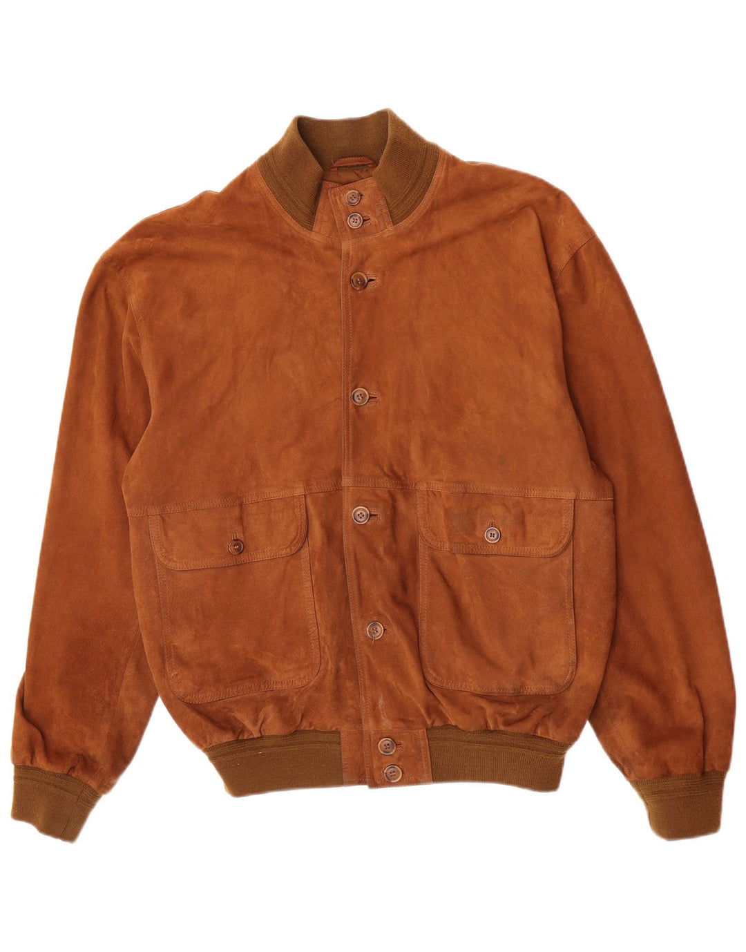 Vintage hombres ante bomber chaqueta IT 52 XL cuero marrón retro
