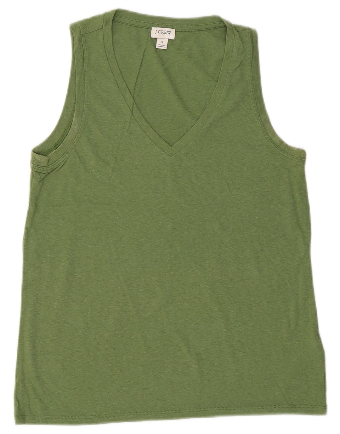 J. CREW Camiseta sin mangas para mujer UK 10 Small Green Cotton