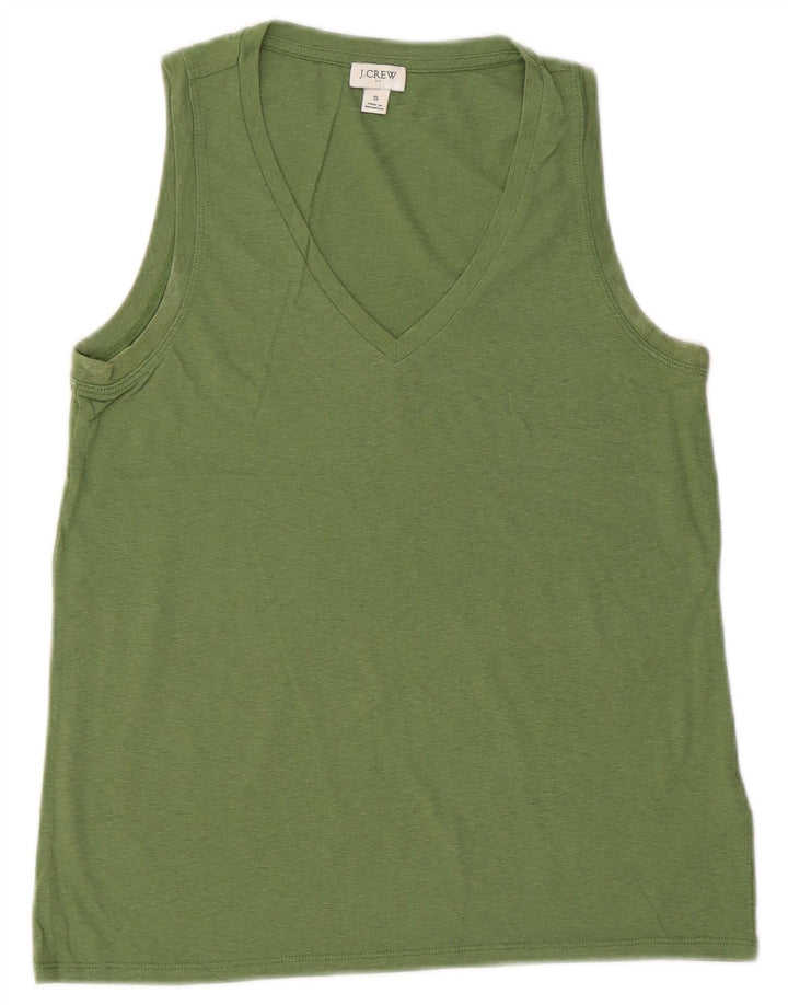 J. CREW Camiseta sin mangas para mujer UK 10 Small Green Cotton
