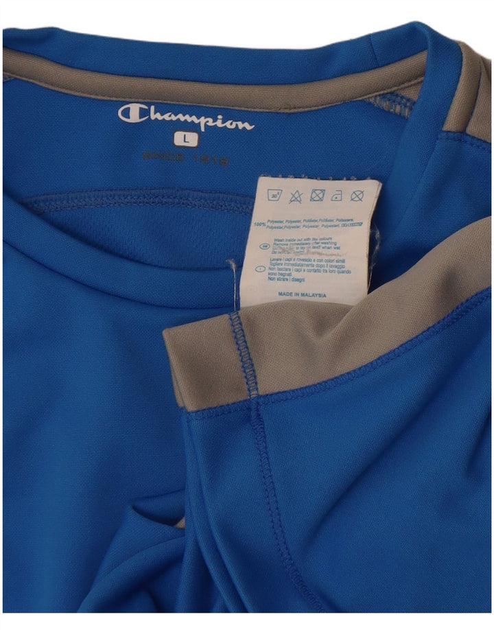 Champion Camiseta para mujer Top UK 44 Grande Azul Colorblock Poliéster