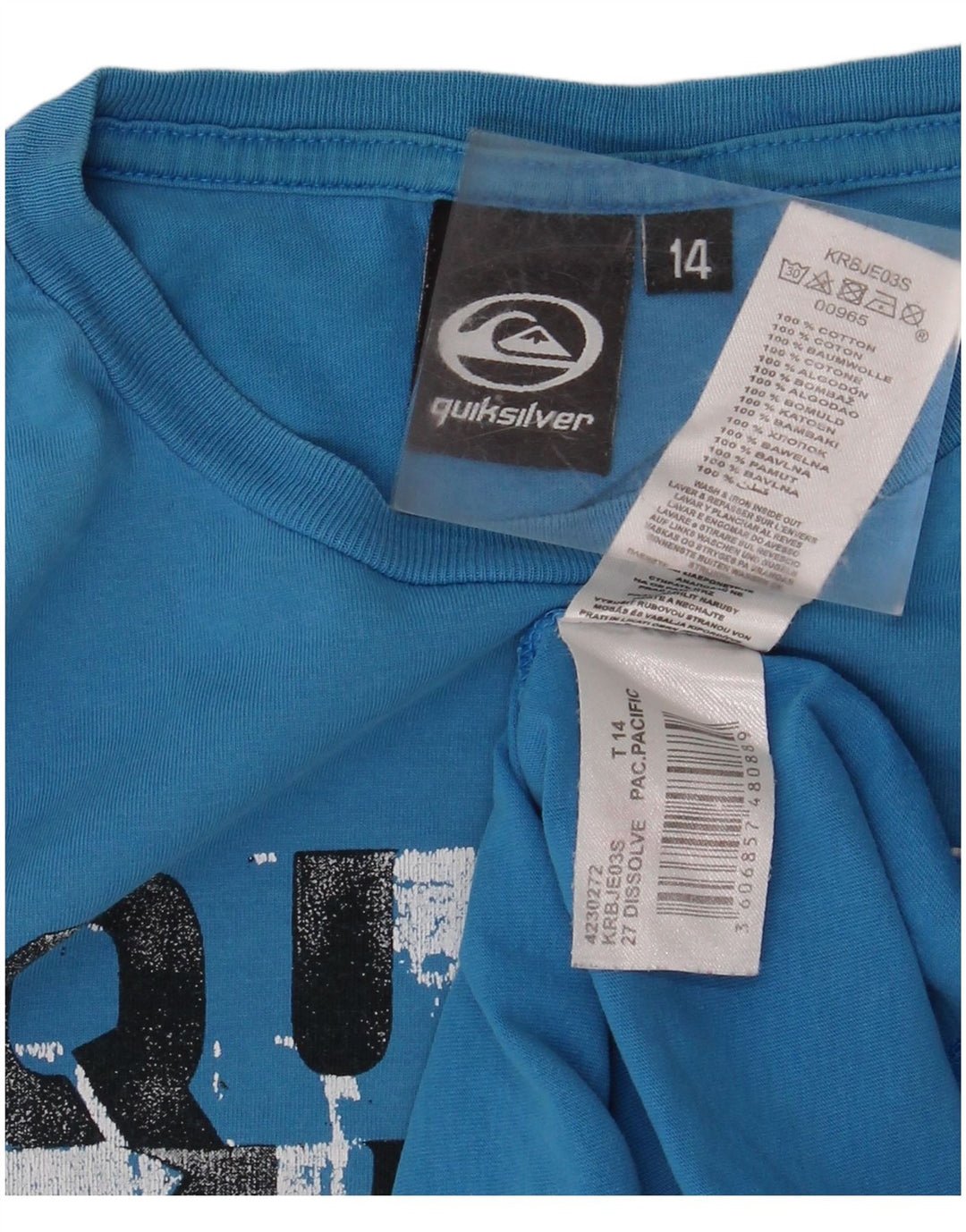 QUIKSILVER Camiseta gráfica para niño 13-14 años Azul Algodón