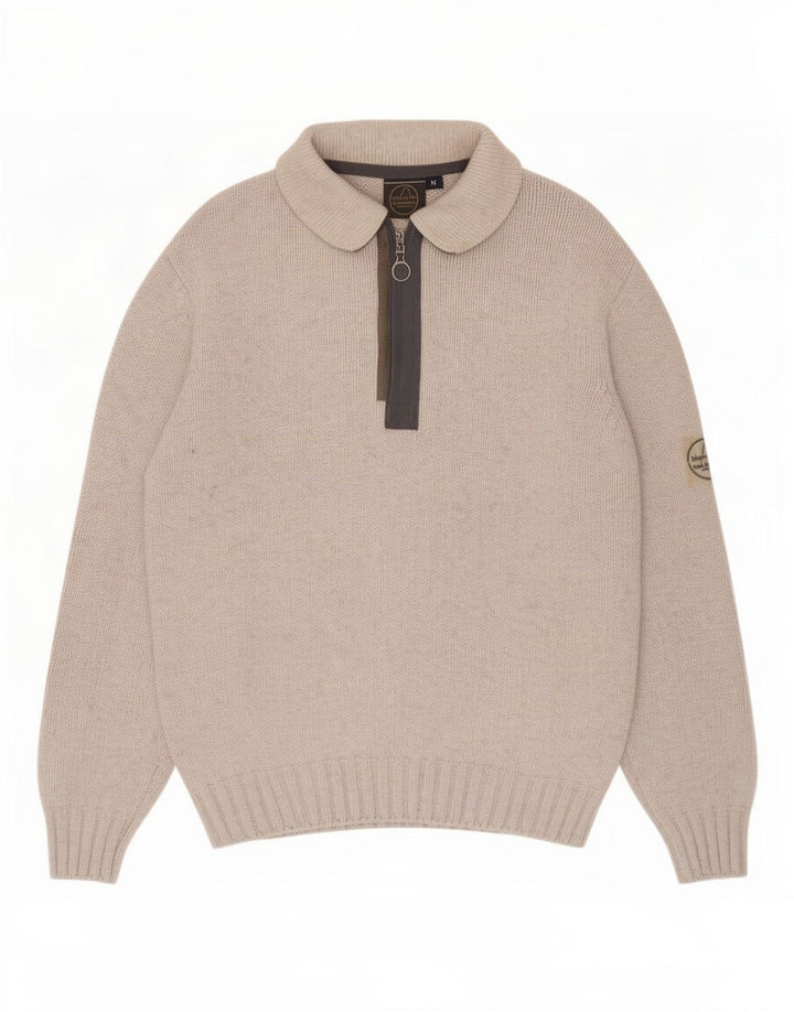 Murphy & Nye Jersey De Hombre Con Cuello Polo De Lana Color Block Gris Medio