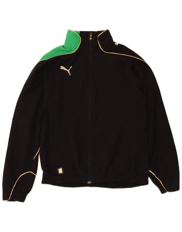 PUMA Mens Tracksuit Top Jacket Medium Black Colourblock Polyester