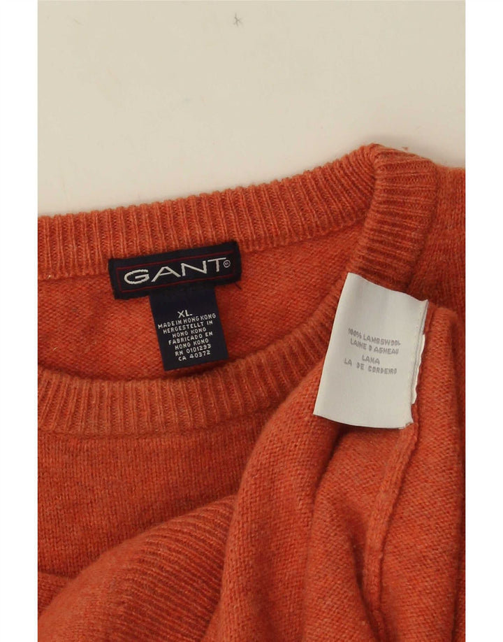 Gant Jersey De Cuello Redondo Para Hombre XL Naranja Lana De Cordero