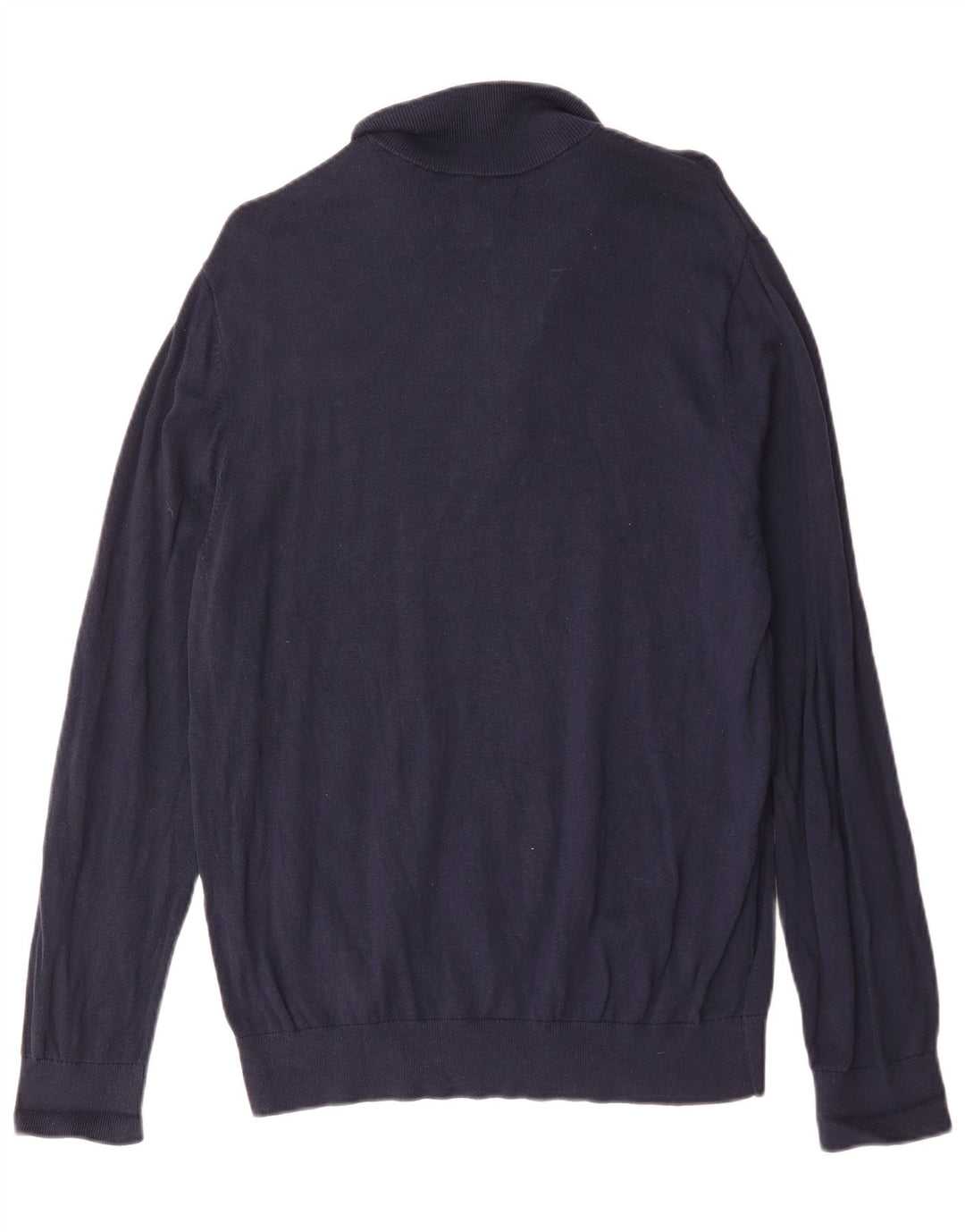 Penguin - Jersey con cuello y cremallera para hombre, talla grande, algodón azul marino