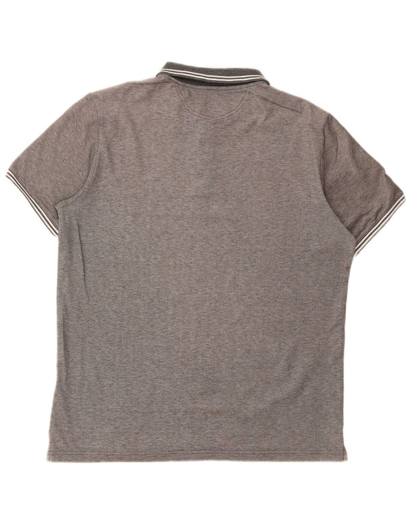 Champion Polo De Ajuste Fácil Para Hombre Grande Gris A Rayas