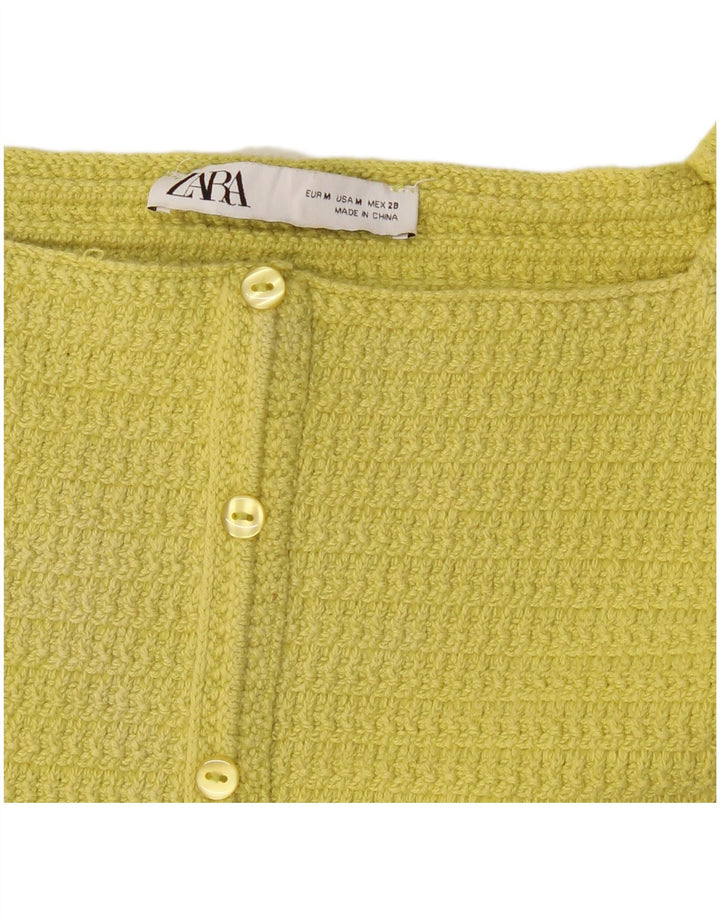 Zara Mujer Crop Top UK 12 Medio Amarillo