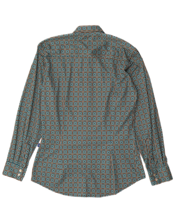 Camisa VINTAGE Hombre Poliéster Geométrico Azul Medio