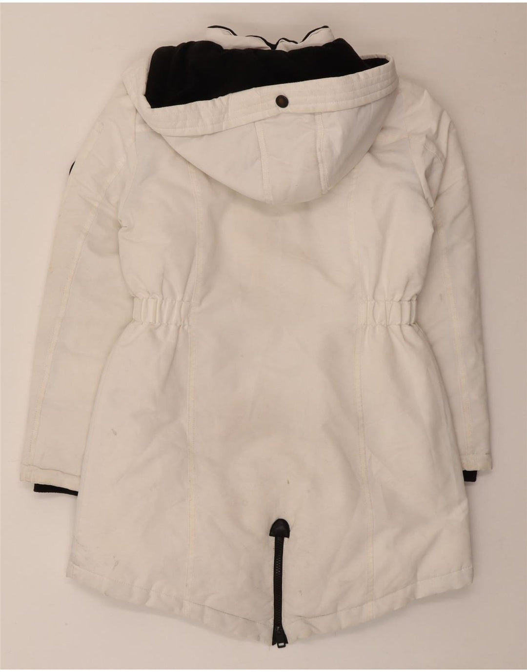 Diesel Chaqueta Parka Con Capucha Para Mujer UK 10 Small Poliéster Blanco