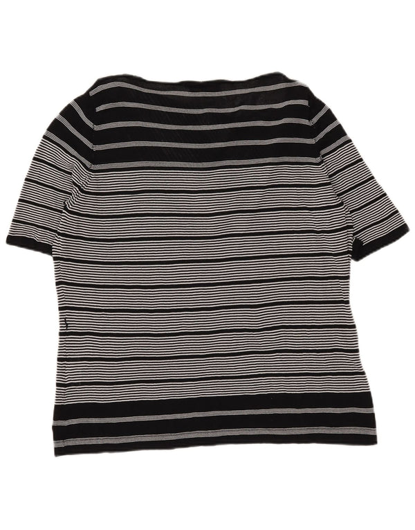 Luisa Spagnoli Blusa para mujer Top UK 40 XL Viscosa a rayas negras
