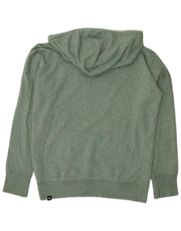 Puma Womens Hoodie Jumper UK 18 XL Green Flecked Cotton