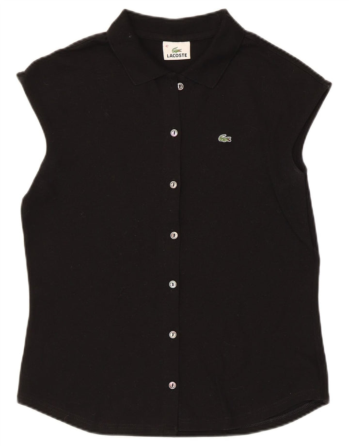 Blusa Lacoste Mujer Sin Mangas Talla 42 Grande Algodón Negro