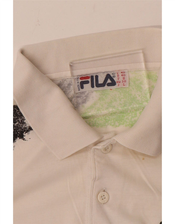 Fila Polo para hombre IT 48 Medium Off White Stripes