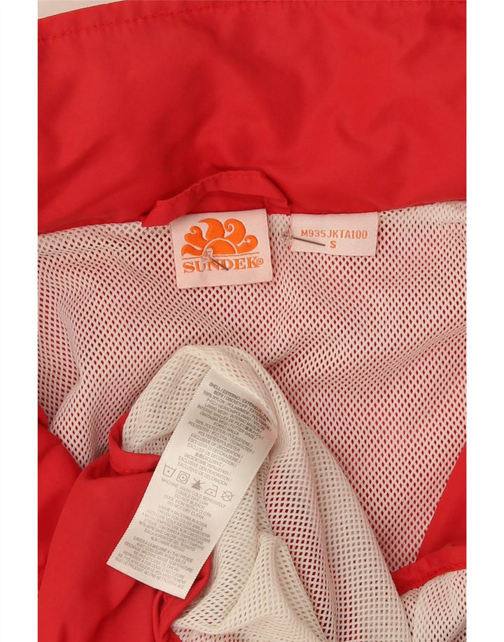 Sundek Chaqueta impermeable con capucha para hombre UK 36 Small Rojo Poliéster