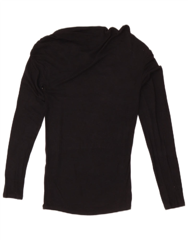 Zara Mujer Top Manga Larga UK 8 Small Negro Modal