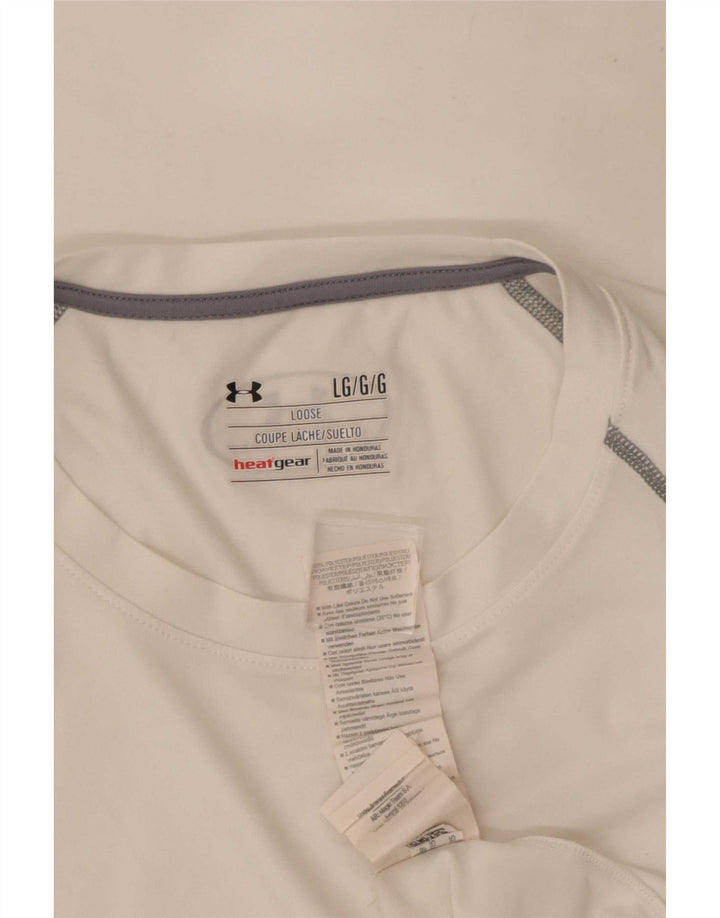 Under Armour Camiseta Heat Gear para hombre de manga larga poliéster blanco grande