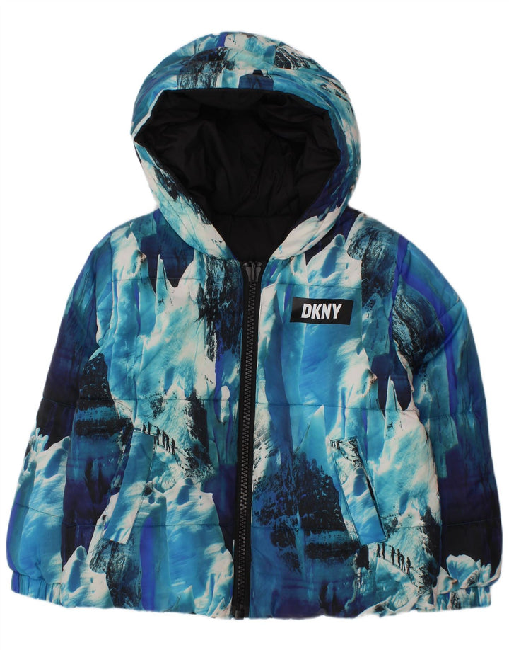 Dkny Chaqueta acolchada reversible con capucha para niño 3-4 años Poliéster teñido anudado azul