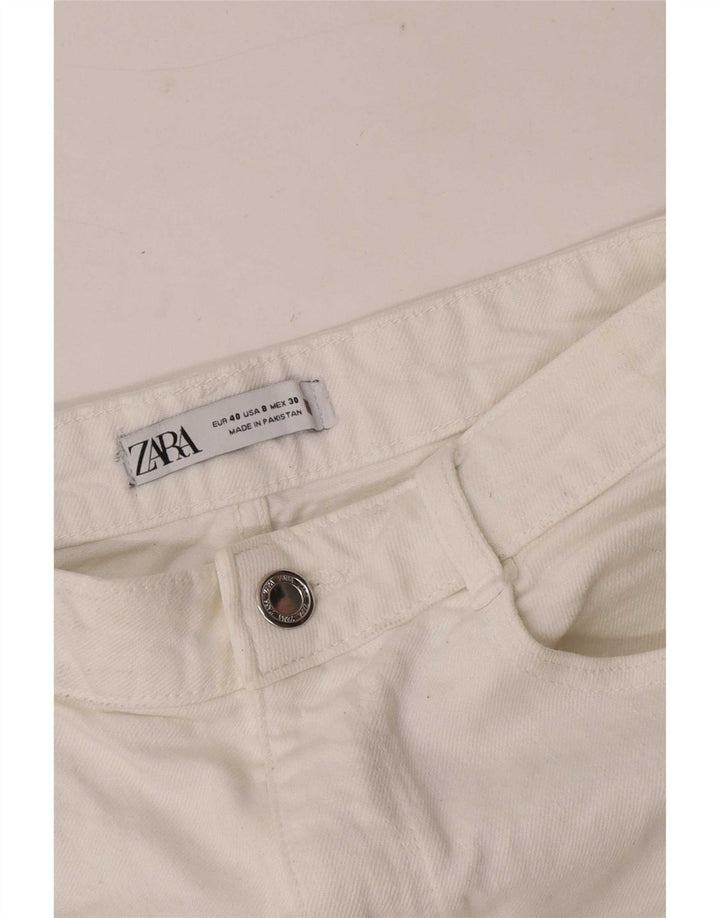 Zara Mujer Shorts Vaqueros EU 40 Medium W30 Blanco