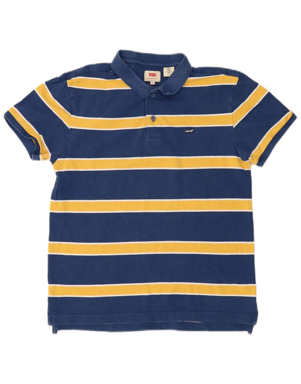 Polo Levi's Hombre De Algodón A Rayas Azul Marino Medio