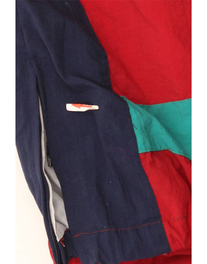 Vintage mujer Parka chaqueta Reino Unido 14 gran bloque de color rojo