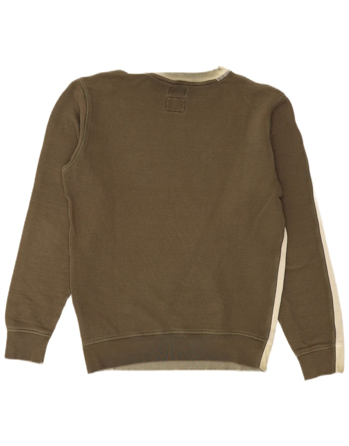 Diesel Hombre Sudadera Jumper Medium Khaki Colorblock Algodón