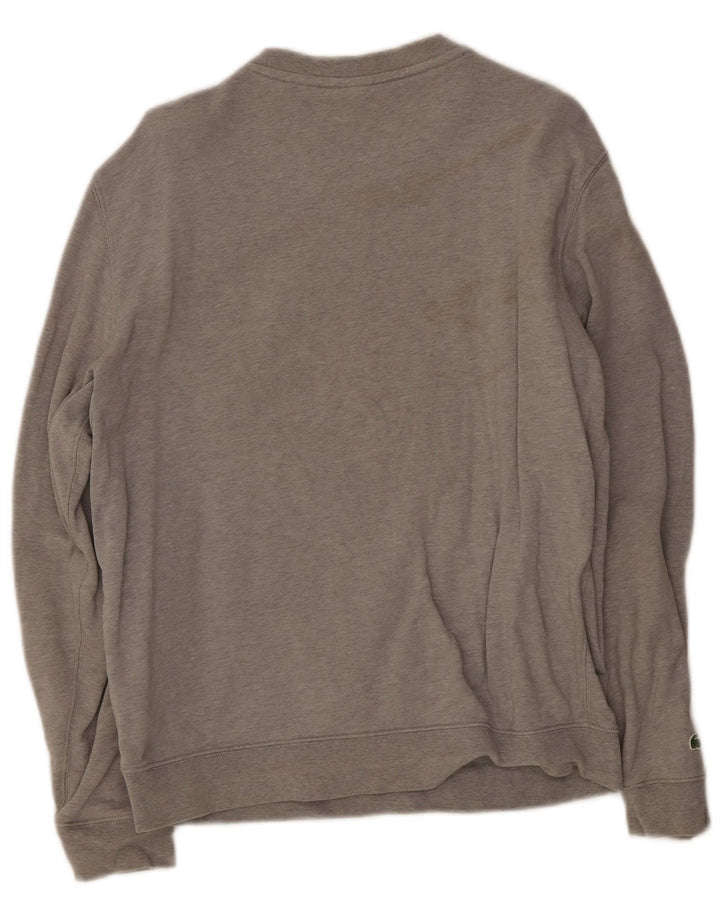 Lacoste - Sudadera gráfica para hombre, talla 5, algodón gris grande