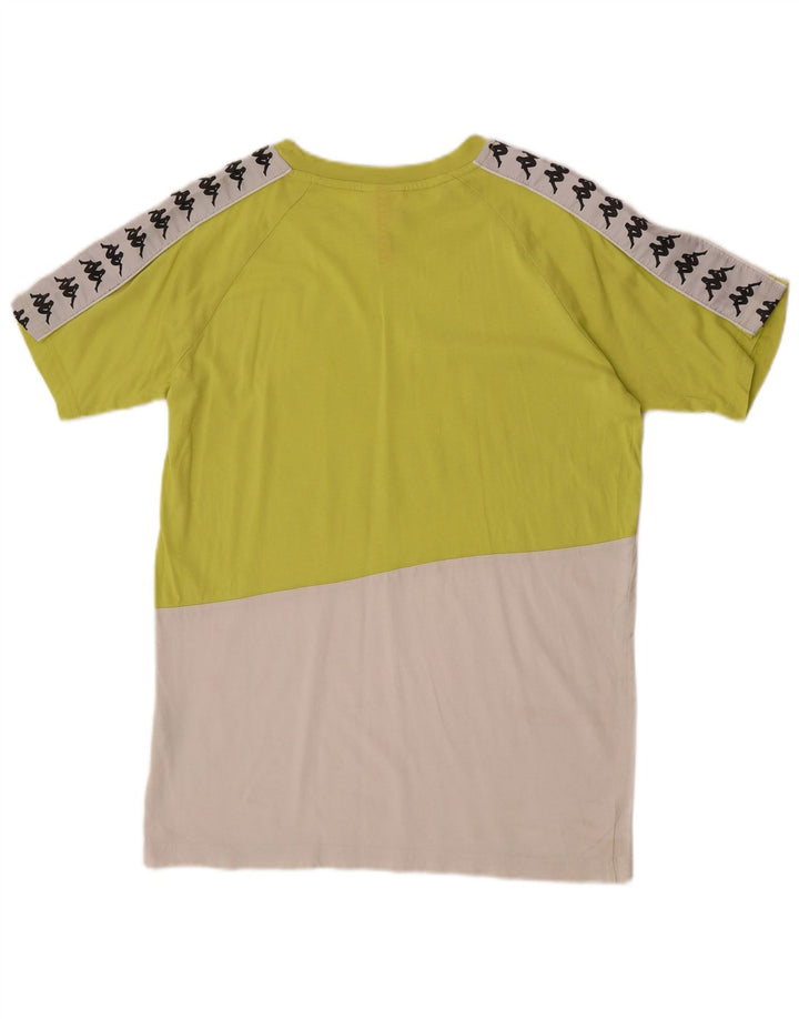 Kappa Hombre Camiseta Gráfica Top Algodón Color Block Verde Medio