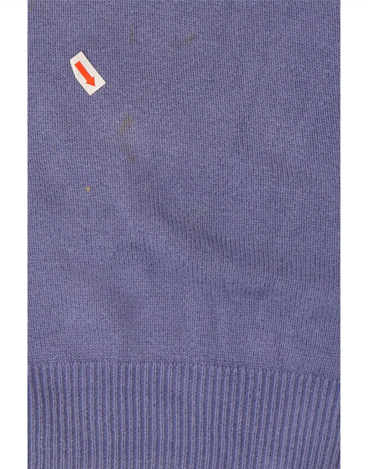 Marks & Spencer Jersey con cuello en V para hombre, color azul, talla grande, algodón azul
