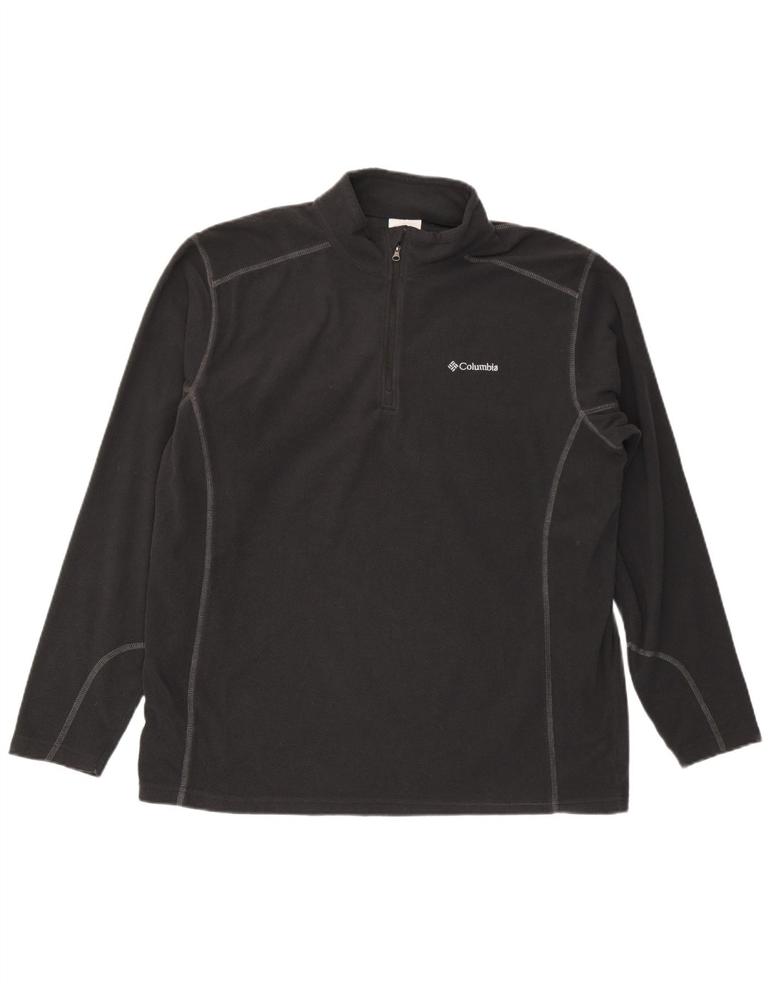 Columbia Jersey de forro polar con cuello y cremallera para hombre XL Poliéster gris